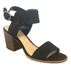 VINCE CAMUTO Heel Sandals Women's Size 8.5 Black Kolema Ankle Strap Block